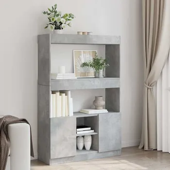 Příborník do zásuvky Skříň highboard betonově šedá 92 x 33 x 140 cm kompozitní dřevo