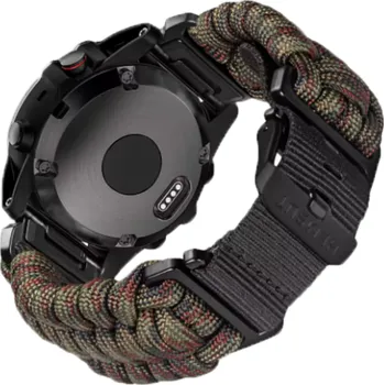 Příslušenství k chytrým hodinkám HEMSUT řemínek Paracord EasyFit/QuickFit 22 mm na Garmin watch Zelená