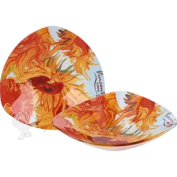 Carmani® Carmani - Skleněná miska V. van Gogh, Slunečnice - 17*17 cm