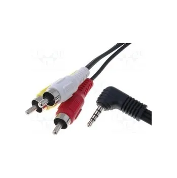 Audio kabel kabel 3xCINCH-JACK 3.5 čtyřpólový 1.5m úhlový