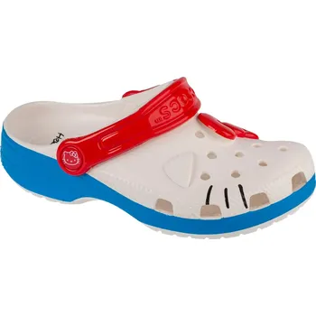 Dívčí sandály Bílé dívčí nazouváky Crocs Classic Hello Kitty Iam Kids Clog 209454-100 Velikost: 32/33