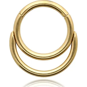 Piercing Atreya Dvojitý titanový kroužek s otevíráním Tara Barva: Zlatá, Velikost: 1,2 mm, Délka / Průměr: 8 mm