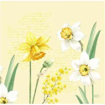 Papírový ubrousek Ubrousek 40 x 40 cm Dunisoft SPRING DAFFOD (12&nbsp;ks)