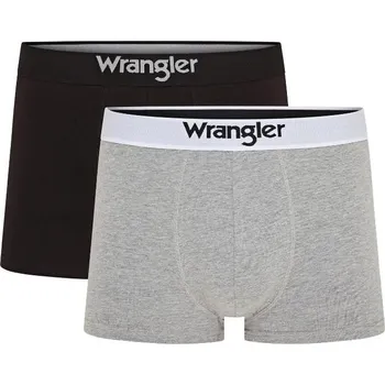 Boxerky pánské boxerky WRANGLER - BLACK/GREY MARL - 2 ks - M (Wrangler Trunk 2pk)