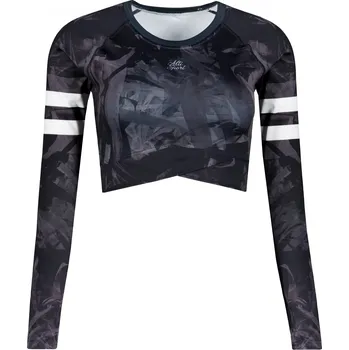 Dámský funkční crop top s dlouhým rukávem premium ALTISPORT VOJ/ALW096TR04 ČERNÁ XXL