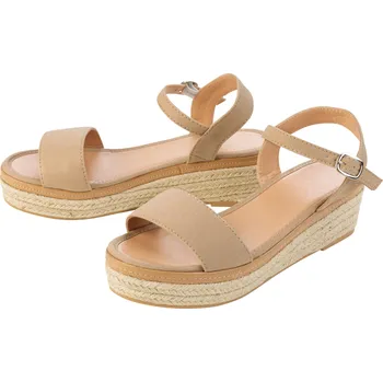 Dámské sandále esmara® Dámské sandály na klínku (béžová, 41)