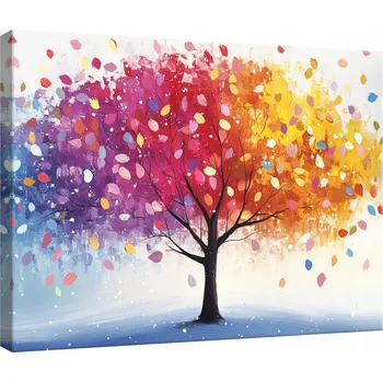 Obraz OBRAZ NA PLÁTNĚ STĚNA STROM BAREVNÝ DO LOŽNICE OBÝVÁKU KUCHYNĚ 120x80