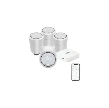 Hlavice pro radiátor Smart sada termostatických hlavic a centrální jednotky IMMAX NEO 07732C ZigBee Tuya