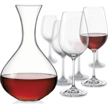 Sklenice Bohemia Crystal Set na víno Viola (1 karafa + 6 sklenic)