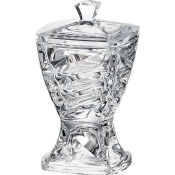 Dóza na potraviny Bohemia Crystal Dóza na noze s víčkem Facet 245mm