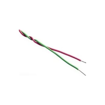 elektrický kabel zvonkový drát U 2x0,5 rudá, zelená