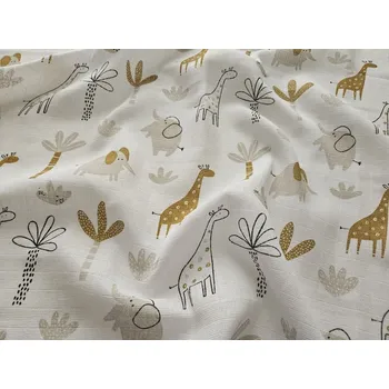 látková plena Plena bavlněná tištěná 70x70 Palmy a slon