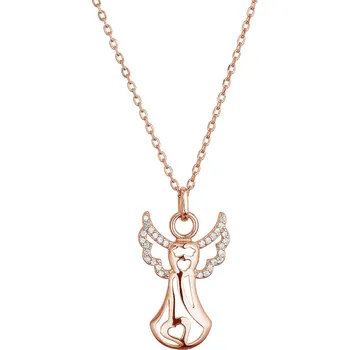 Náhrdelník Pozlacený stříbrný náhrdelník anděl 12122.1 rose gold