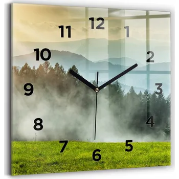 Hodiny Nástěnné hodiny Wallfluent, odstíny zelené, 30 cm