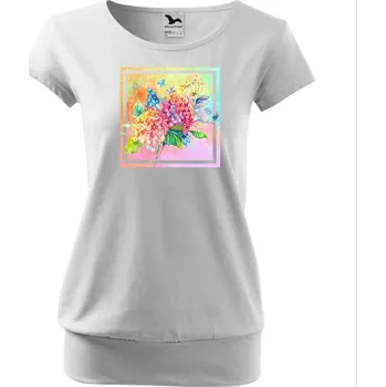 Dámské tričko Tričko City Malfini - s motivem "Květinové plátno", NakupTextil Barva: 00-Bílá, Velikost: 3XL