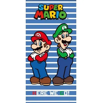 Carbotex Super Mario & Luigi dětská osuška 70 x 140 cm Here We Go!