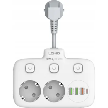 Elektrická zásuvka ZÁSUVKA ROZBOČKA ČTYŘNÁSOBNÝ VYPÍNAČ 2 USB + QC3.0 + PD 20W