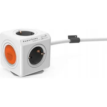 Napájecí kabel PowerCube Prodlužovací Rozbočovač Kostka 4 Zásuvky Vypínač Allocacoc