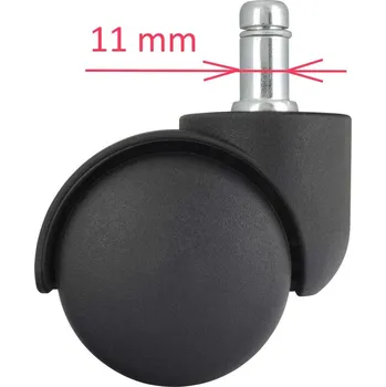 Kolečka k židli plastová 50 mm (5 ks), čep 11 mm