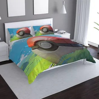 Povlečení Saténové povlečení Pokemon ball Krajina - Sablio - 140x220 / 90x70