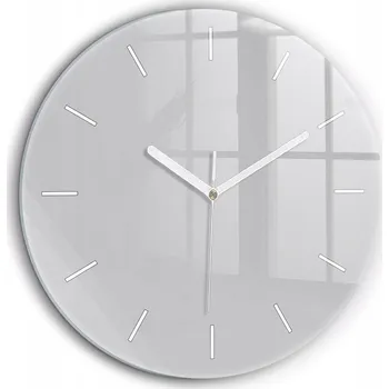 Hodiny Tiché nástěnné hodiny ze skla světle šedé s bílými ručičkami Kulatý průměr 60 cm