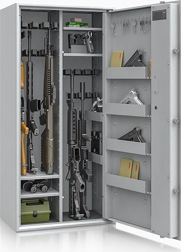 ISS Skříň na zbraně SIEGEN MAX KOMBI 500081.51 KL, světle šedá