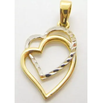 Přívěsek Klenoty Budín Dámský zlatý přívěsek z bílého a žlutého zlata s gravírováním 585/0,85gr 03194 (Klenoty Budín Dámský zlatý přívěsek z bílého a žlutého zlata s gravírováním 585/0,85gr 03194)