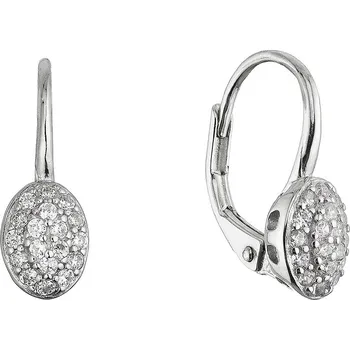 Náušnice Stříbrné visací náušnice oválky 11654.1