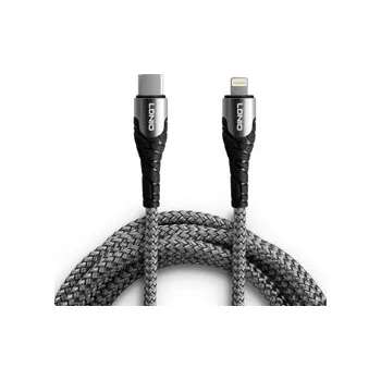 Datový kabel USB-C - Lightning LDNIO kabel 1m šedý 30W LC111