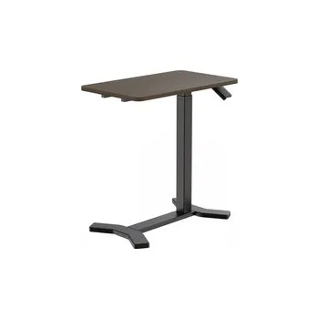 Noční stolek Buddy černý nastavitelný stůl na kolečkách. mahagon