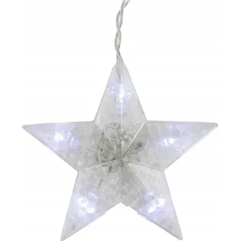 Vánoce ACA Vánoční osvětlení LED rampouchy s hvězdami, 100 LED, studená bílá