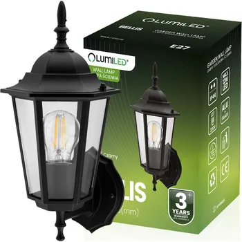 Dekorativní svítidlo Svítidlo zahradní fasádní externí E27 černé BELLIS LUMILED