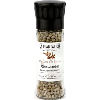 Koření La Plantation Kampotský pepř bílý 70g mlýnek