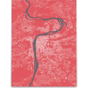 Kartografie PRAHA, a. s. Minimalistická mapa Prahy – budovy Barva: červená