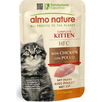 Krmivo pro kočku 12x55g Výhodné balení Almo Nature HFC Kitten - kuřecí