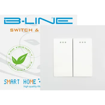 vypínač DVOJITÝ SCHODIŠŤOVÝ VYPÍNAČ BÍLÝ MECHANICKÝ 2x VYPÍNAČ B-LINE 2G2W Deluxe