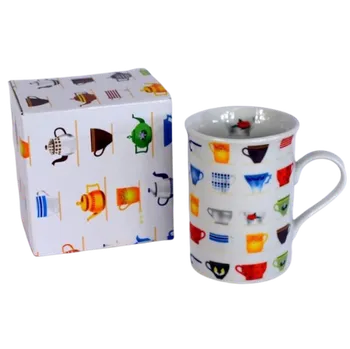 Porcelánový hrnek s dekorem hrnečků - 250 ml