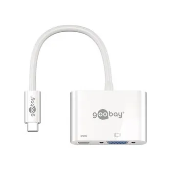 Datový kabel USB-C na VGA + USB-C PowerDelivery Goobay adaptér
