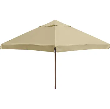 Stínicí technika MVIA Moravia Propag Slunečník WOODY Plus 3,5 m imitace dřeva, potah s volánem Béžová