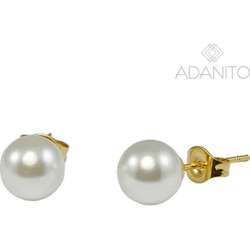 Náušnice Pozlacené náušnice z chirurgické oceli s perlou