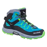 Dětské trekové boty SALEWA Jr Alp Trainer Mid GTX EU 27, Blue Danube/Fluo Green