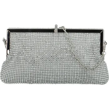 Kabelka Třpytivá dámská plesová kabelka Moon Xena, stříbrná