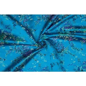 Brokát kytice, tyrkysový, sartor.cz