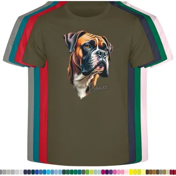 Dívčí tričko detske-levne-bavlnene-tricko-potisk-boxer Barva: Khaki, Dětská bavlněná trička JHK: XL