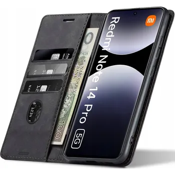 Pouzdro na mobilní telefon Flipové pouzdro Koanni pro Xiaomi Note 14 Pro / Note 14 Pro Plus, černé