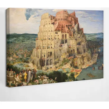 Obraz Nástěnná Nástěnná Dekorace Obraz na plátně náboženskou tématikou Babylonská věž 30x20 cm