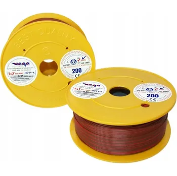 elektrický kabel Vodič LGY/H05V-K 0,35 mm2 200 m Hnědo-Červený