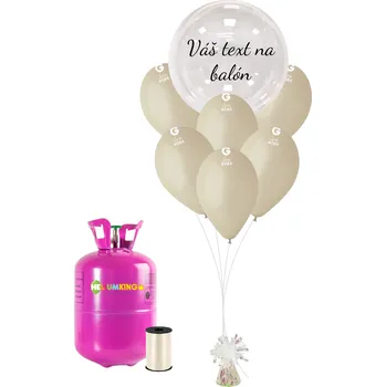 Party dekorace Personal Personalizovaný helium párty set latte - Průsvitný balón 16 ks