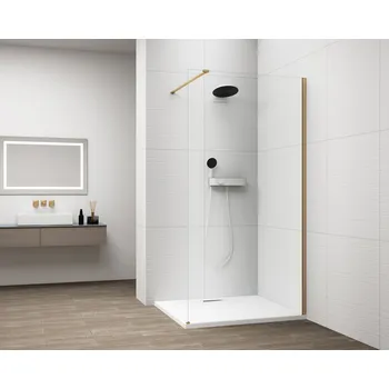 POLYSAN ESCA GOLD MATT jednodílná sprchová zástěna k instalaci ke stěně, sklo čiré, 800 mm (ES1080-04)