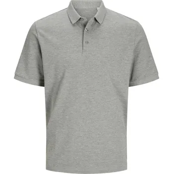 Jack & Jones Polokošile Classic Polo Pique, těžká bavlna, krátký rukáv, unisex COT42755659004-light grey XL Melír šedá světlá